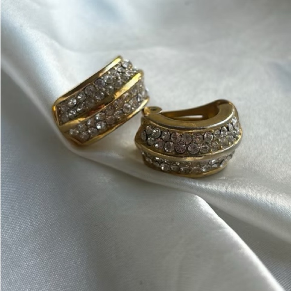 Vintage Christian Dior, Gold and Crystal Earrings